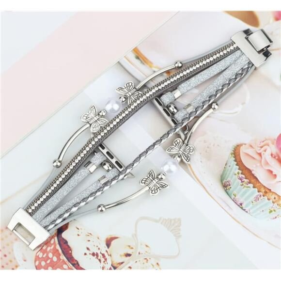 NEW Silver Beaded Apple Watch Band main image 5